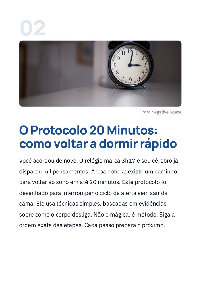 Página real do guia: capítulo 2, o Protocolo 20 Minutos